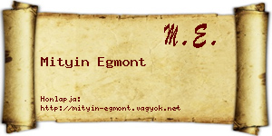 Mityin Egmont névjegykártya
